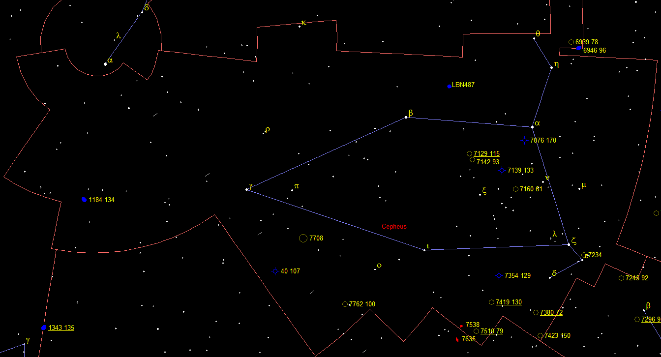 Oggetti di Herschel 2500 nella costellazione Cepheus